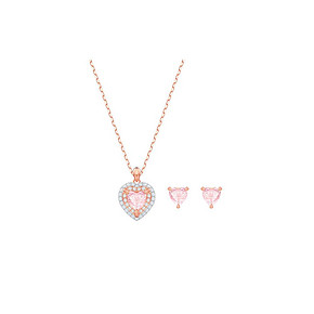 Swarovski施华洛世奇ONE心形水晶项链耳钉套装女礼物 455.28元