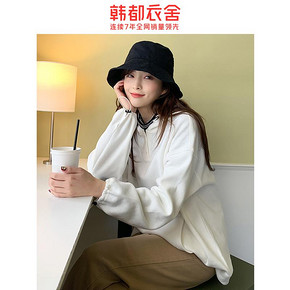 韩都衣舍 女装韩版纯色宽松潮ins学生上衣卫衣EB0535 73.2元