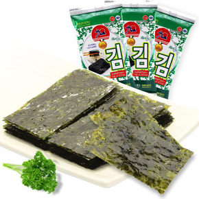 韩国进口、低盐即食：九日 即食原味烤海苔脆片 2gx24袋 25.9元包邮（折合1.1