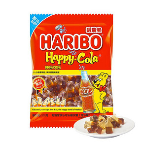 德国进口哈瑞宝Haribo可乐味小熊橡皮糖软糖糖果独立包装散装200g *2件 29.7元