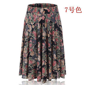 2020夏季妈妈装半身裙女中老年妇女跳舞裙夏装松紧腰碎花短裙 59元