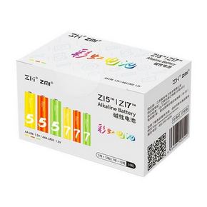 聚划算百亿补贴：ZMI 紫米 彩虹碱性电池 5号12粒 + 7号12粒 19.9元包邮