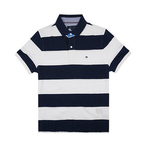 ￥219包邮 百亿补贴 TOMMY HILFIGER2020新款经典款休闲百搭男士宽条纹短袖polo衫