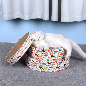 万宠乐超大号圆形猫抓板窝41*41CM+猫薄荷 17.8元