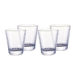 畅安 锤纹矮款玻璃杯 300ml*4 9.8元包邮