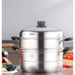 15日0点： Midea 美的 MP-ZG26Z02 不锈钢蒸锅 2层 26cm 49.5元包邮（前100名）