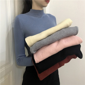 【兔绒】秋冬女修身毛衣针织打底衫