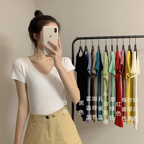 夏季新款潮流网红针织短袖女装