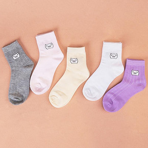 女士秋冬中筒运动棉袜