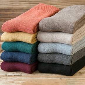 袜子男中筒袜秋冬季长筒袜加厚加绒冬天男士