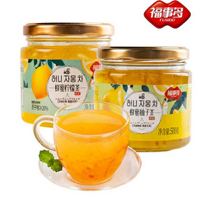 【福事多】蜂蜜柚子茶柠檬茶500g*2罐