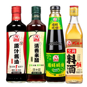 4瓶组合巧媳妇酱油蚝油米醋料酒调味料