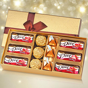 浪漫惊喜# 德芙 巧克力圣诞节礼盒装 13.8元包邮(33.8-20券)