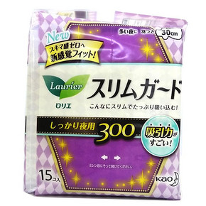 花王 乐而雅 超薄绵柔卫生巾 夜用 30cm*15片 折19.9元(199-100)
