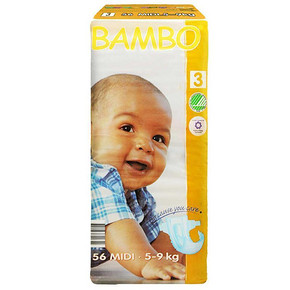 BAMBO 班博 绿色生态 婴儿纸尿裤3号 M码56片 59元包邮(定金10+尾款49)