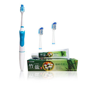 LG 生活健康 D-004M 电动牙刷竹盐牙膏 蓝色装4件套 97.5元
