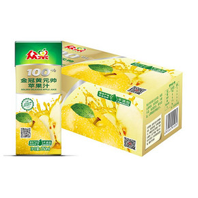 众果 100%金冠黄元帅苹果汁 250ml×12盒 17.9元