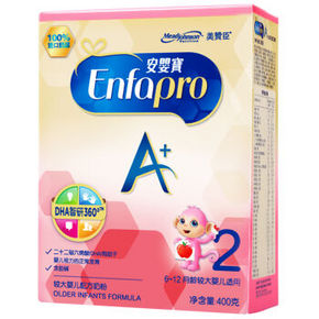美赞臣 安婴宝A+较大婴儿配方奶粉 2段 400g 47元