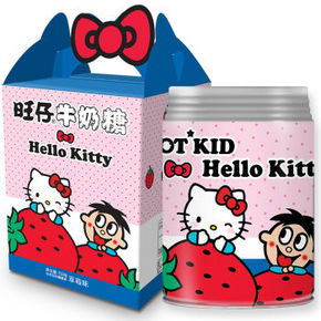 旺旺 旺仔牛奶糖 铁罐 Hello Kitty版 草莓味 518g 29元