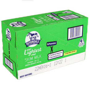 Devondale 德运 脱脂纯牛奶 1L*10盒*2箱 111.7元(99.8+11.9)