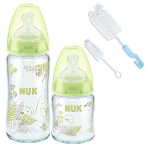 德国 NUK 宽口 玻璃 奶瓶套装 149元