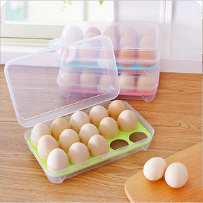 四季家居 厨房塑料带盖鸡蛋收纳盒 15格 4.9元包邮