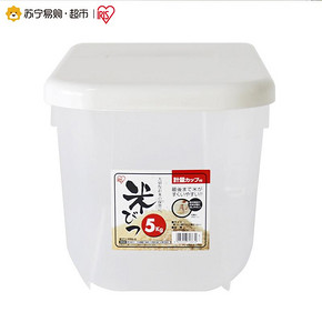 爱丽思IRIS环保树脂厨房5kg米缸米桶PRS-5白色 19.8元