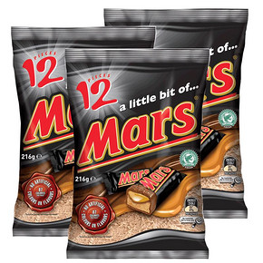 Mars 玛氏 焦糖夹心巧克力216g*3袋    39元包邮(89-50券)