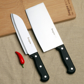 拜格 家用不锈钢菜刀料理刀两件套 11元包邮