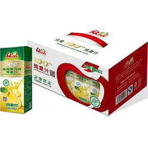 众果100%金冠黄元帅苹果汁250ml×12盒 礼品装 14.9元