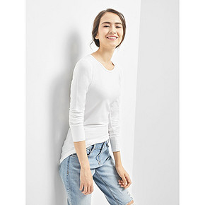 双11提前加购# Gap 女士莫代尔柔软修身长袖T恤 33元(43-10券)